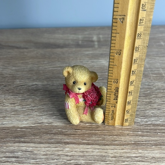 Vintage 1999 Cherished Teddy Bear Figurine P Hillman Enesco Rose Bouquet 663794S - Picture 7 of 8